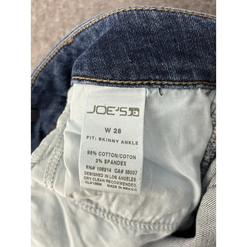 Joes Jeans Skinny Ankle Hi-Low Cutout Hem Womens Sz 28 Blue Stretch Pockets - Picture 3 of 12